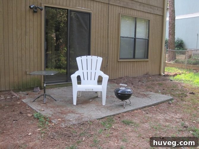 Old, Unattractive Backyard Patio from 2009