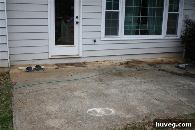 Old Patio Before Transformation by View Along the Way