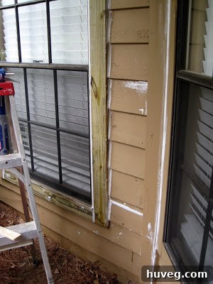 Close-up of exterior trim work, meticulously painted and finished to enhance curb appeal