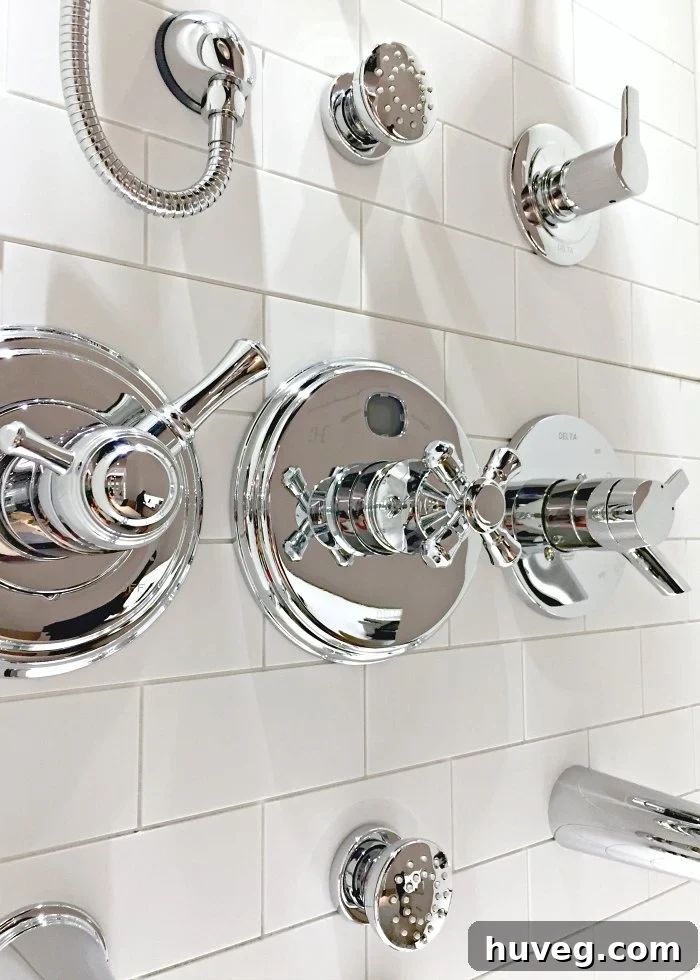 A sophisticated black faucet and basin set in the new Delta Faucet showroom, showcasing sleek, modern design.