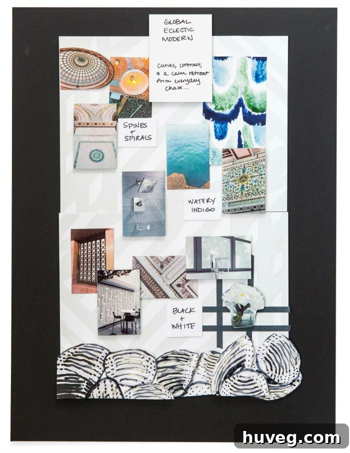 A group of bloggers showcasing their completed moodboards during the Delta Faucet design challenge, each reflecting unique inspirations.