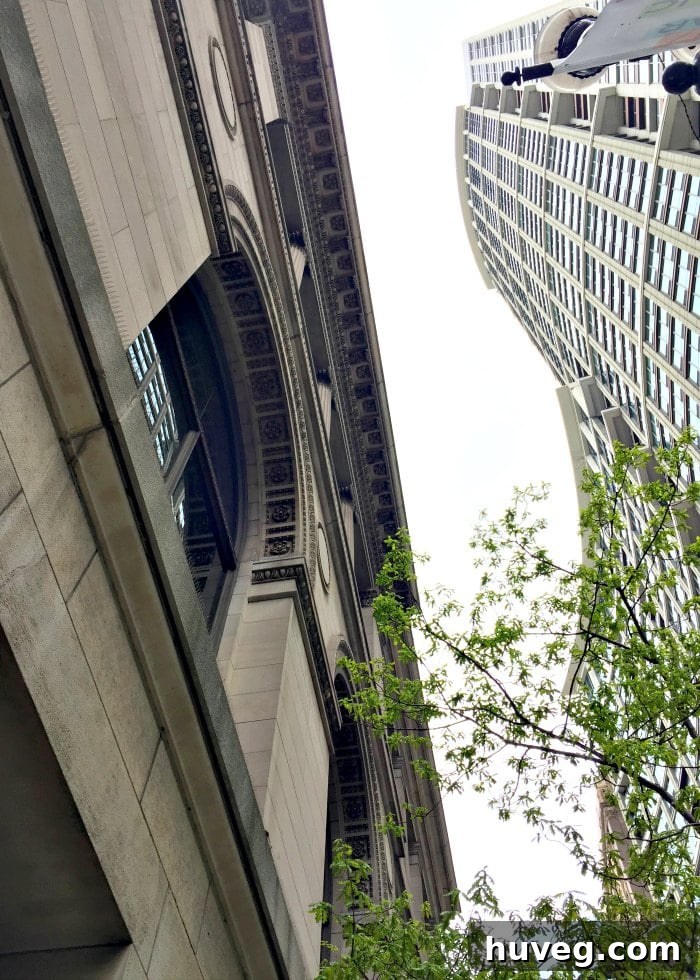 A candid shot of a blogger during a Chicago tour, capturing a moment of reflection or observation in the city.