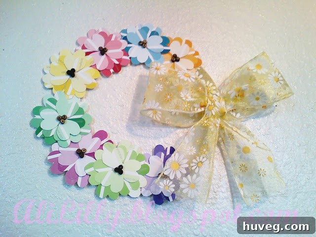 Spring Flower Wreath crafted from paint chips