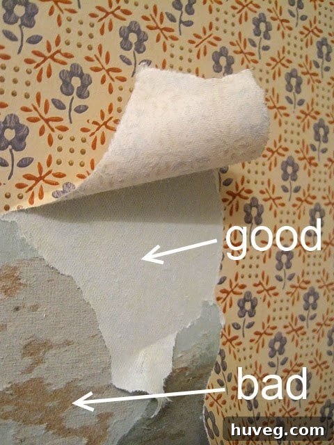 good vs bad examples of removing wallpaper