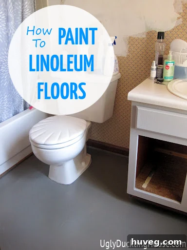 How to paint linoleum floors for a budget bathroom renovation