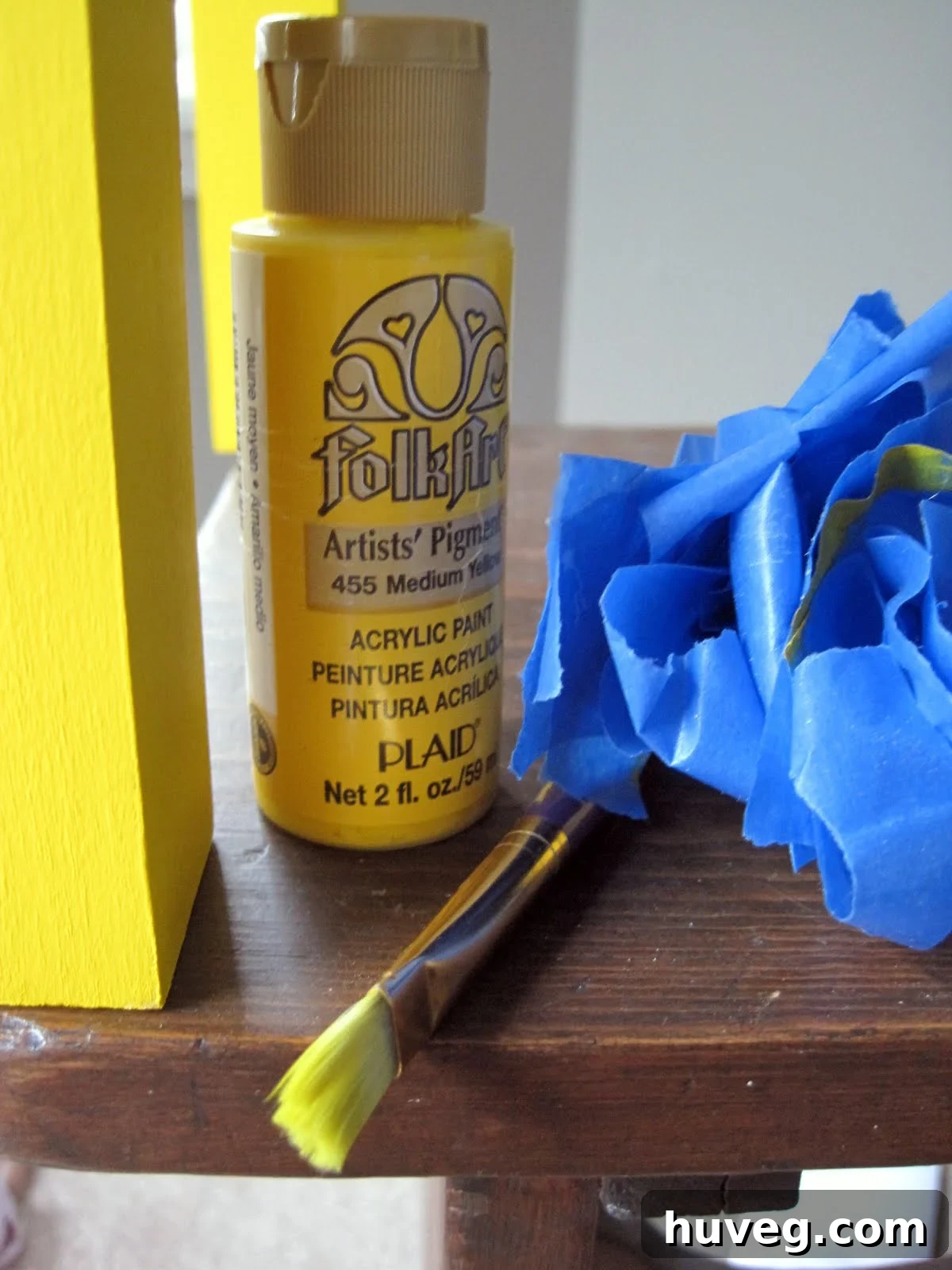 Painter's tape applied during a color change project