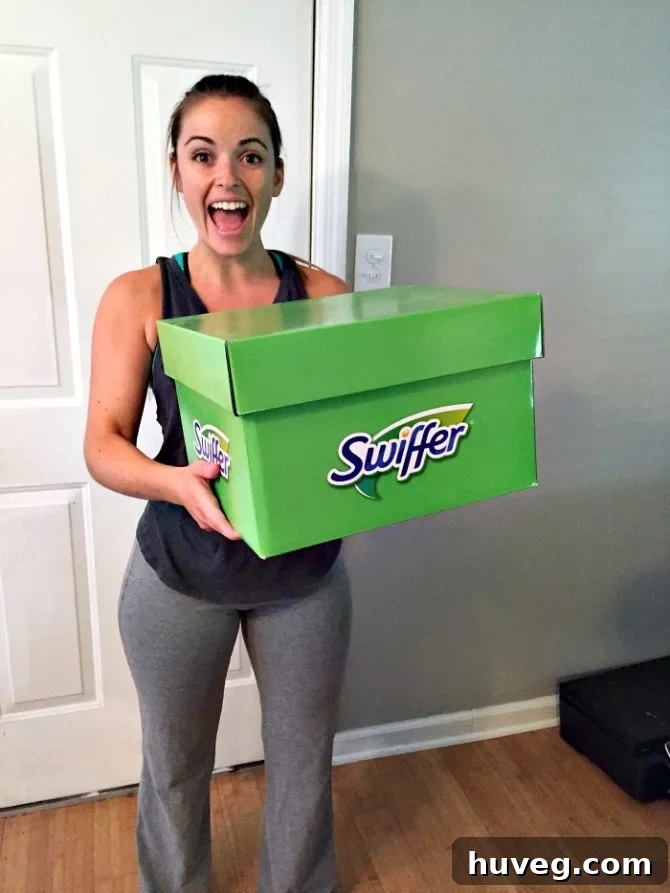Emily housewarming gift box Swiffer new mover - Example of a thoughtful gift box
