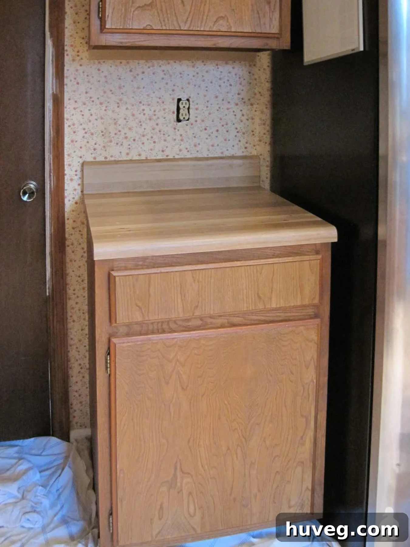 counter next to fridge - before