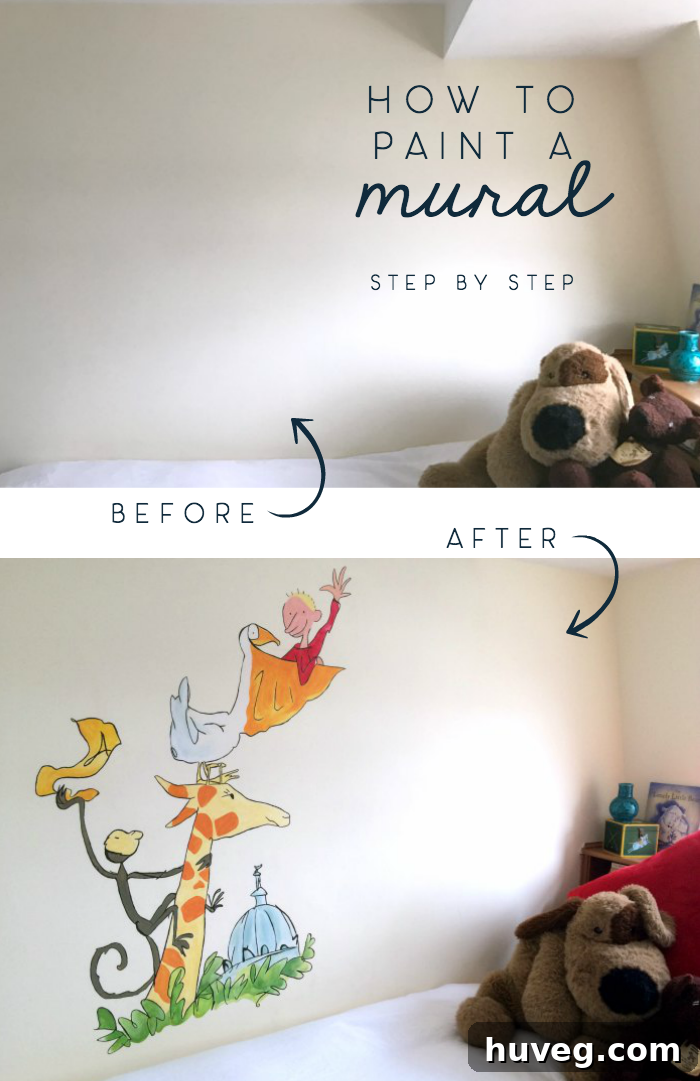 Step-by-step guide on how to paint a wall mural, detailing each stage from planning to the final artistic touches, perfect for DIY enthusiasts.