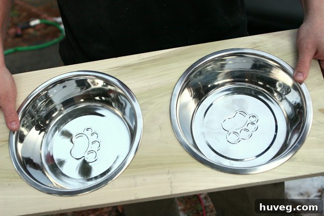 Building a DIY elevated dog bowl stand with custom wood design