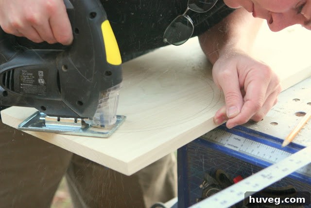 Cutting circular openings for dog bowls with a jigsaw