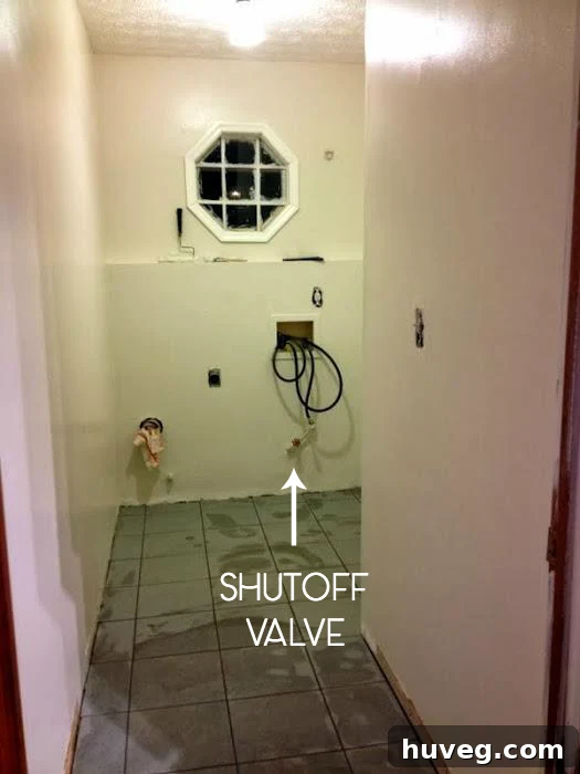 laundry room shutoff valve