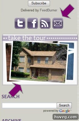 A clickable photobook icon leading to the house tour