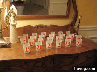 DIY votive candle holders with festive decals