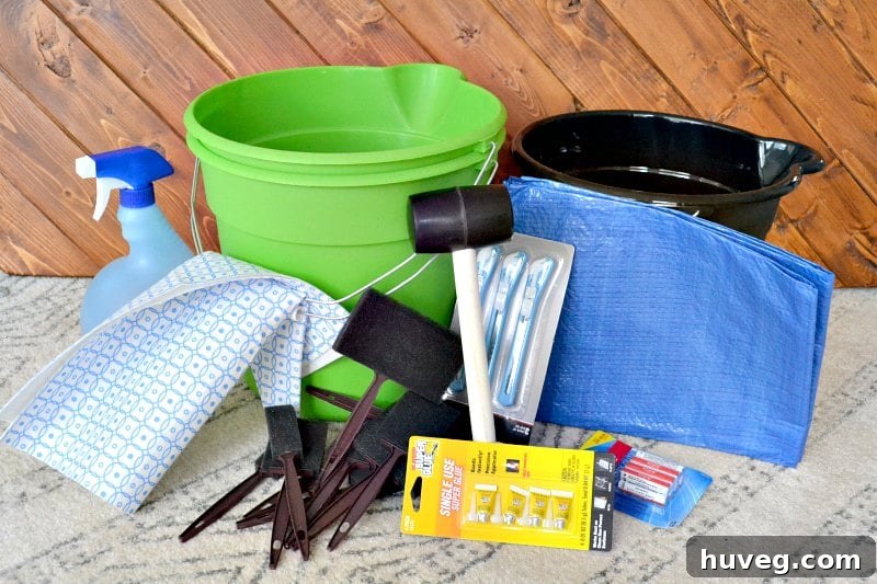 Dollar store items that are great for various DIY projects around the home, including tape and small tools