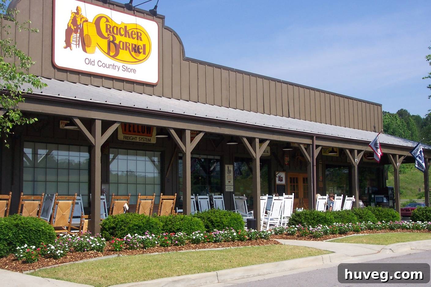 Exterior shot of a Cracker Barrel restaurant, a source of holiday inspiration.