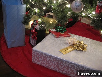 Close-up of elegantly wrapped gifts