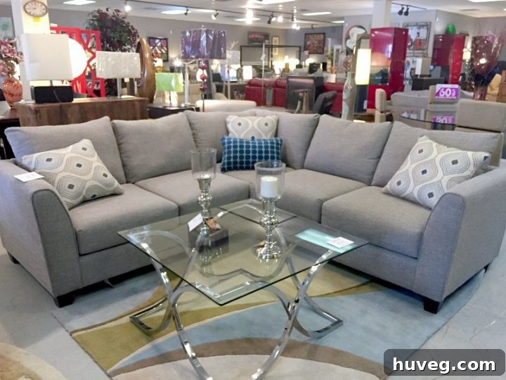 gray sectional in store