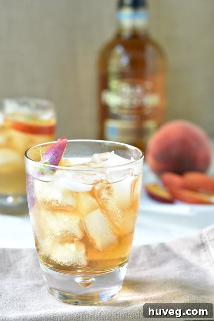 Refreshing Grilled Peach Bourbon Cocktail recipe