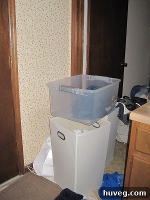 Kitchen renovation progress showing a clear path to the laundry room