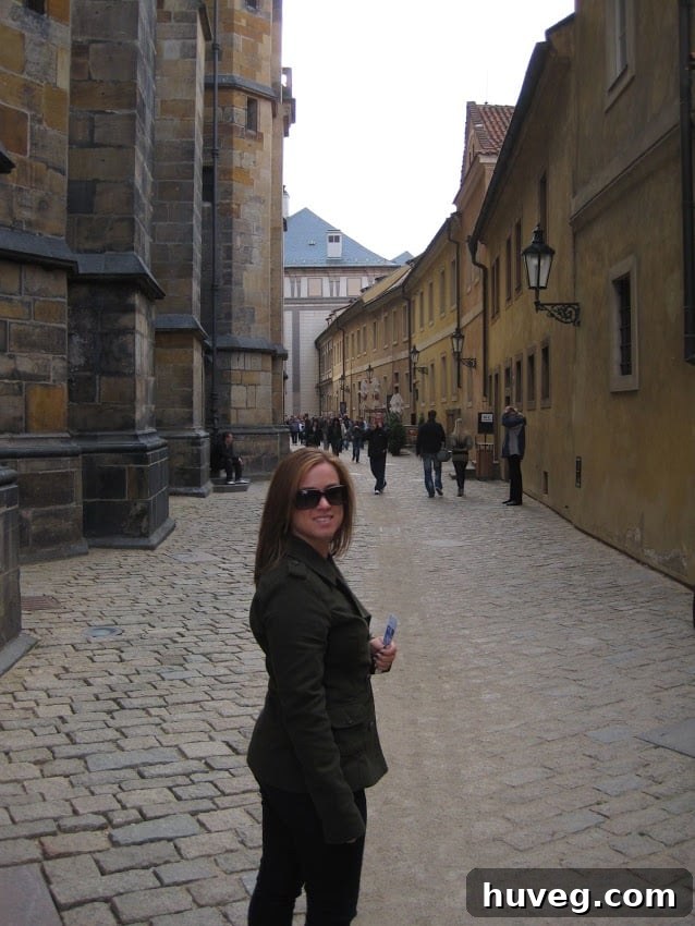Stylish traveler demonstrating how to mix and match clothes for a long trip