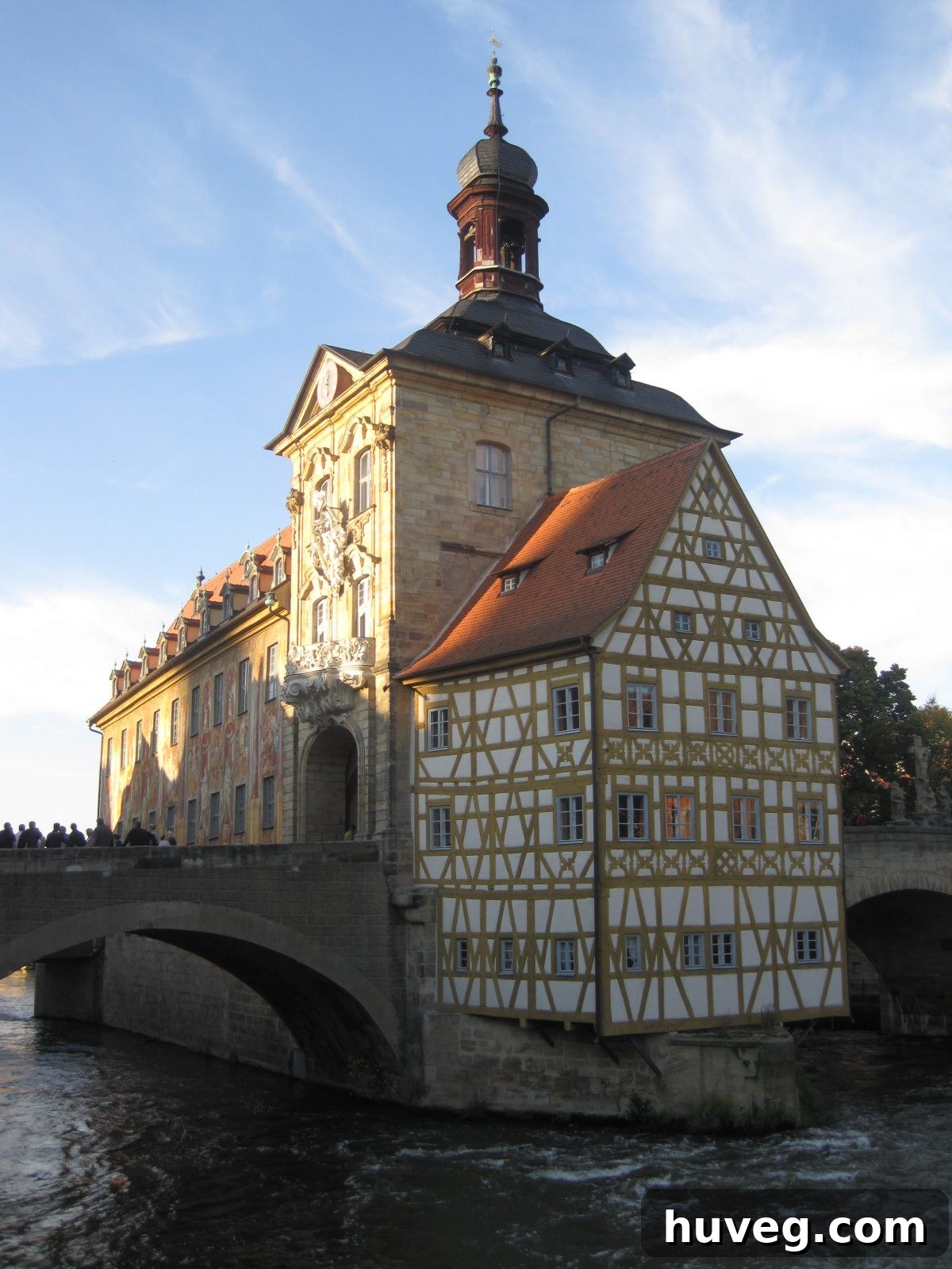 The Former City Hall of Bamberg, uniquely built on a bridge