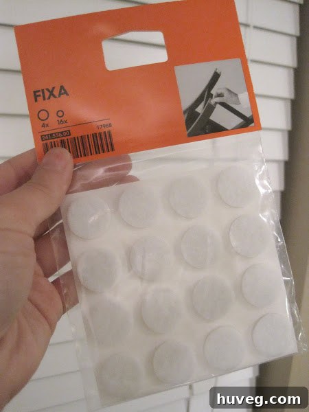 Furniture pads on a wooden floor