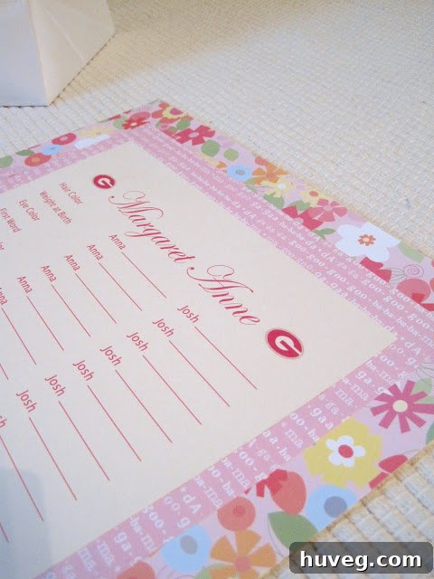 Baby prediction page with added blank lines for customization