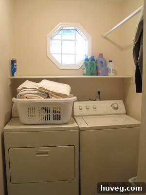 After photo of the beautifully renovated and organized laundry room