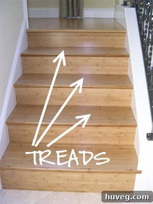 Detailed View of Wood Stair Treads in a Home