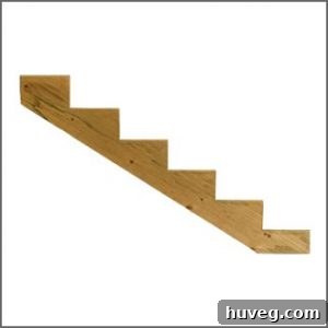 Stair Stringer Demonstrating Treads and Risers Attachment