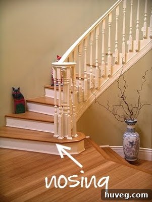 Close-up of Stair Nosing Detail with Wood Tread