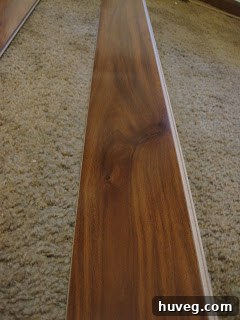 Another laminate flooring sample of Exotic Walnut, different angle.