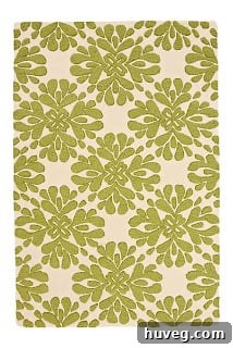 Coqo Floral Lime Rug, a vibrant and globally inspired floor covering from Anthropologie
