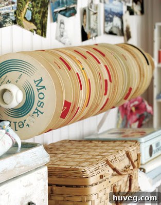 Clever DIY ribbon holder design for easy access and organization of craft ribbons