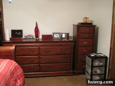 Miscellaneous furniture, including a chest, in the guest bedroom