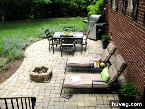 A sad, uninspired concrete patio area in need of renovation