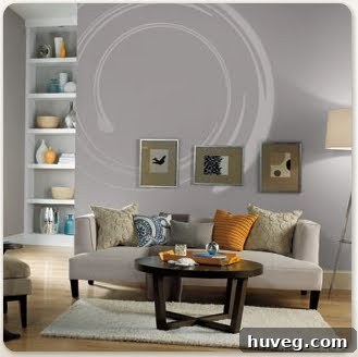 Another example of the Crate and Barrel Layla pillow in a Behr paint ad, highlighting its consistent popularity among interior stylists for photo shoots.
