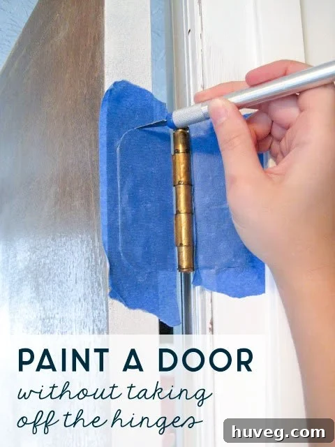 how to paint a door without taking it off the hinges