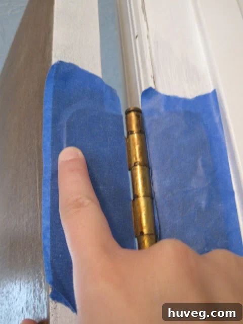 firm tape along hinge
