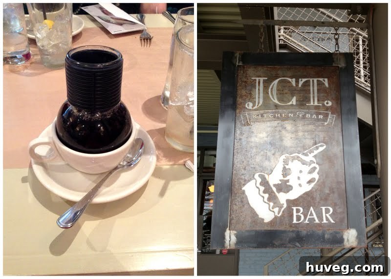Coffee carafe and elegant dining setup at JCT Kitchen Atlanta