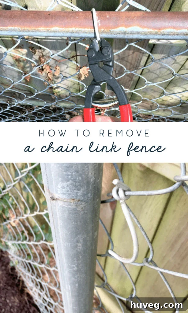 how to remove chain link fence