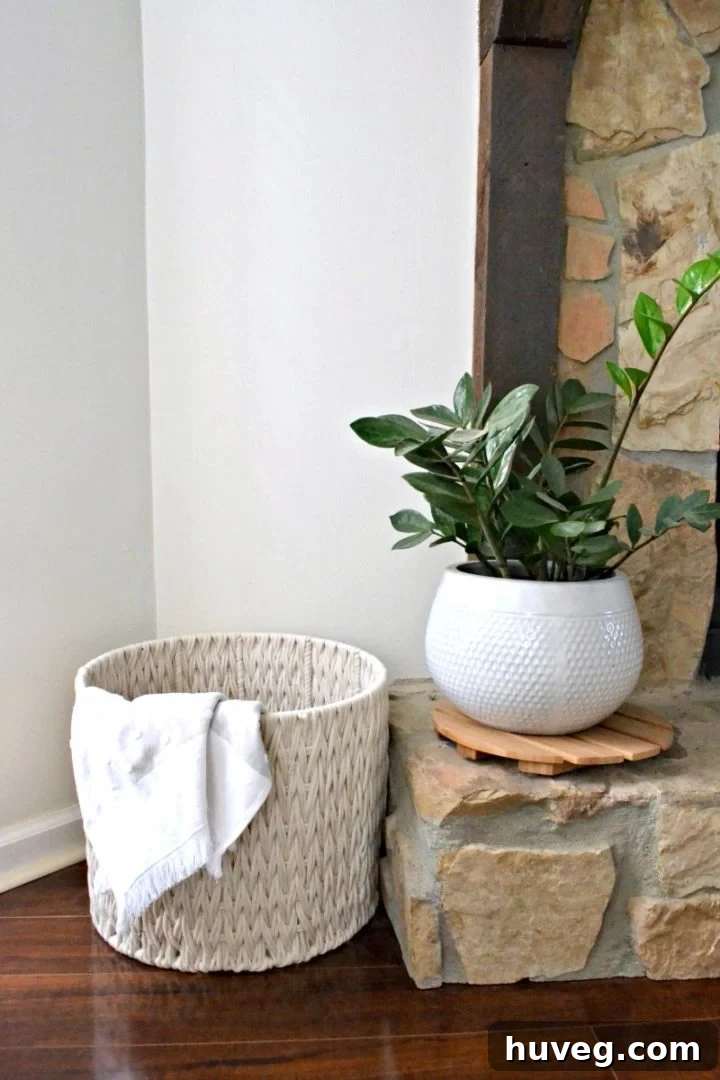fall living room update dog toy bin