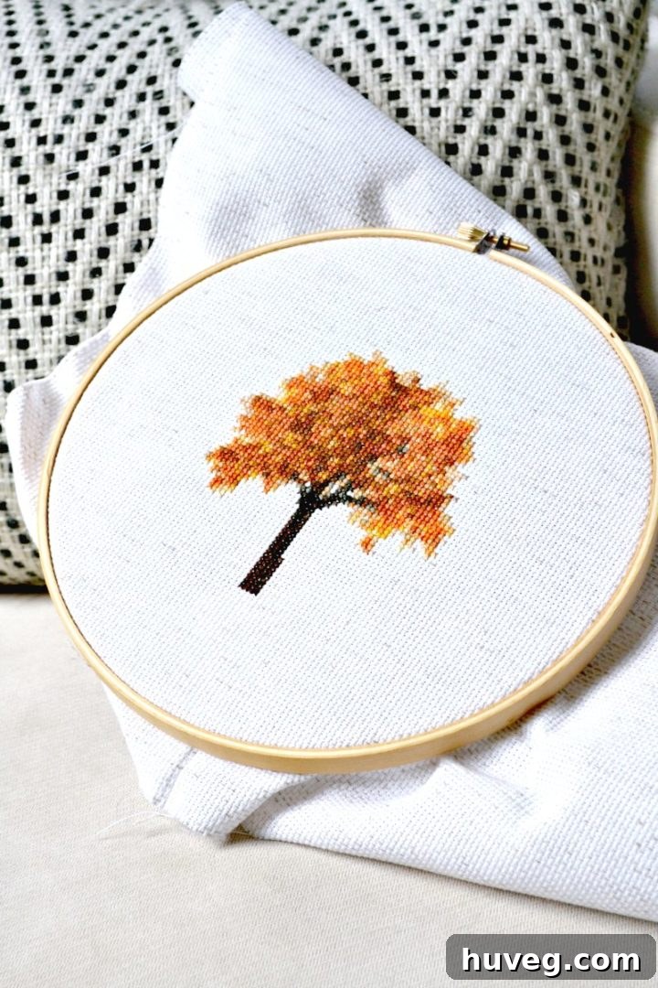 fall tree cross stitch