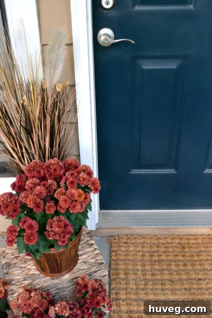 entryway front flowers and fall tour