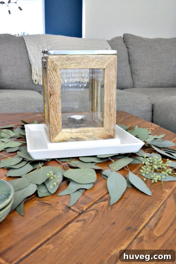 lantern on coffee table