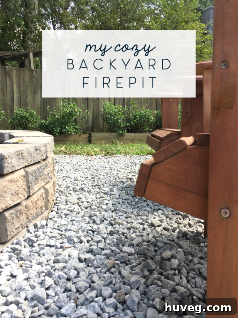 My cozy backyard fire pit, ready for fall bonfires and gatherings
