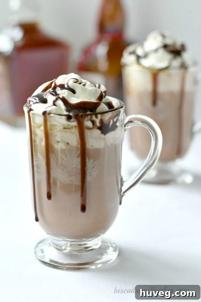 Spiked Hot Chocolate with Bourbon and Grand Marnier
