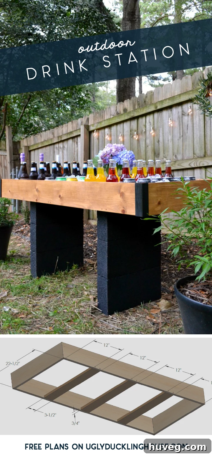 DIY outdoor drink station made with Krazy Glue for entertaining