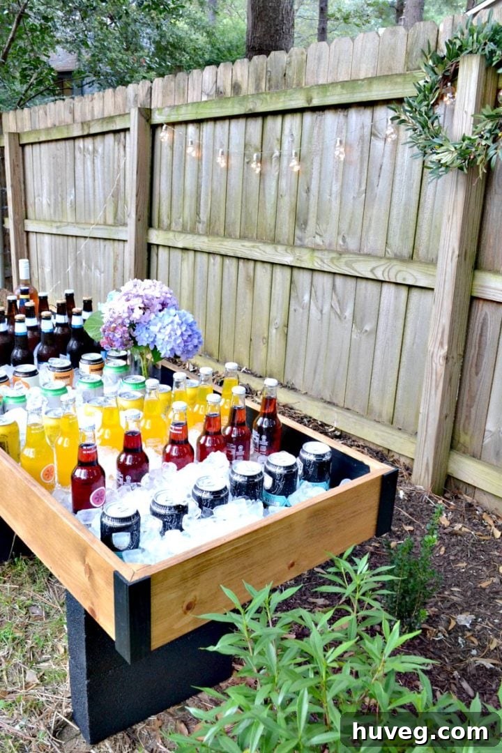 DIY outdoor drink buffet setup, stylish and functional